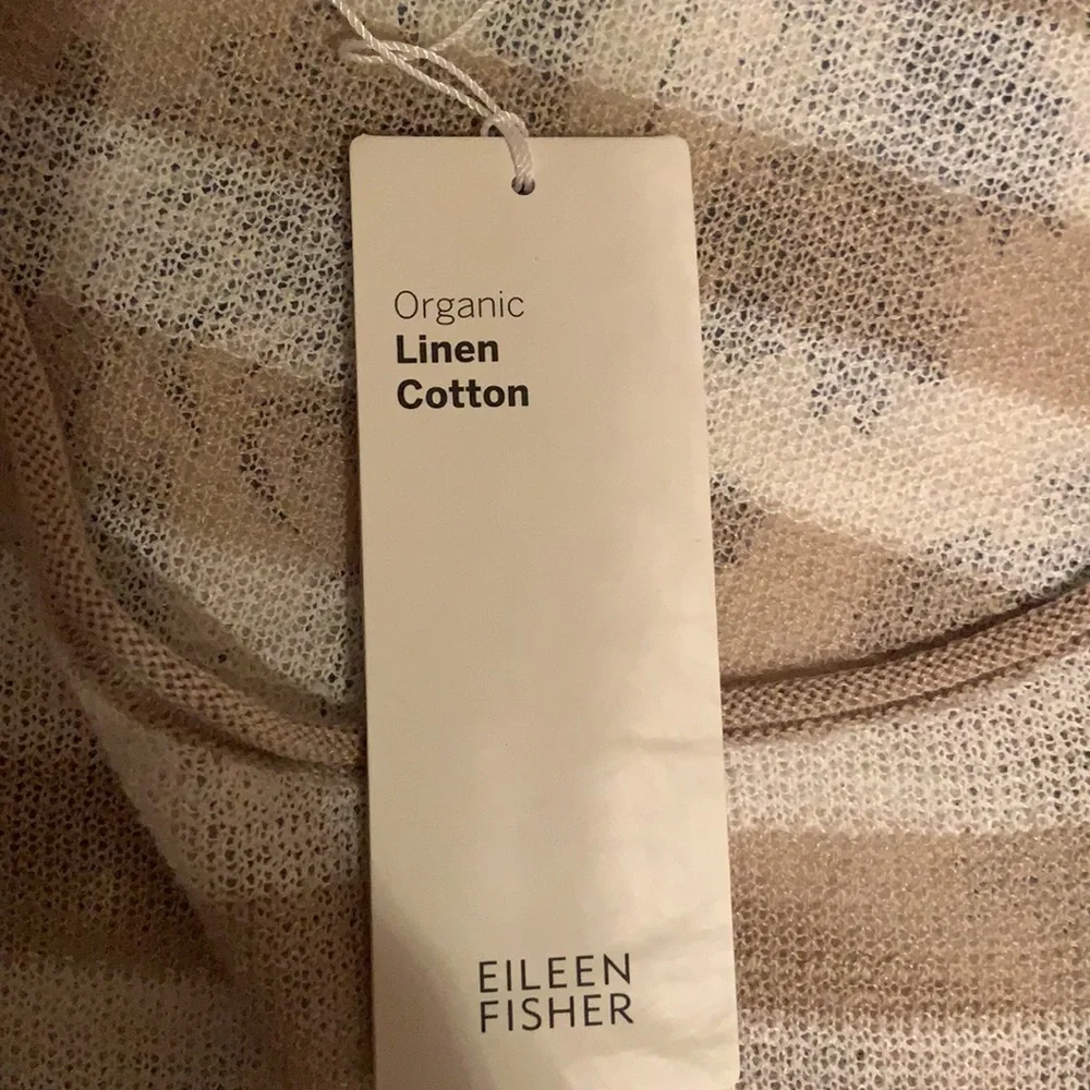 Eileen Fisher Crewneck Tunic in Natural & White